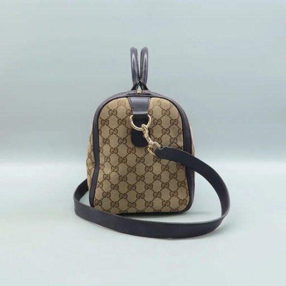 100% Authentic GUCCI Boston Brown GG Canvas Satchel 571-091824 - Picture 3 of 12
